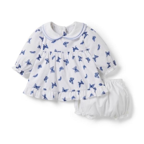 Janie and Jack Baby Girl Butterfly Matching Set - Picture 1 of 2